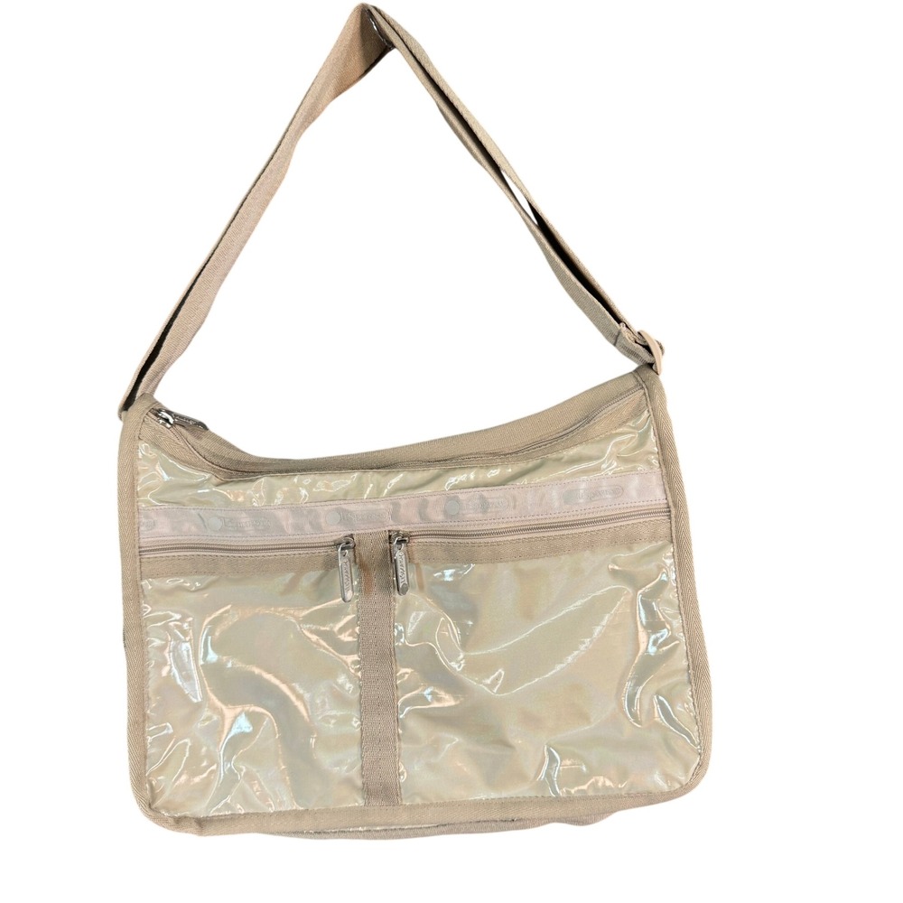 LeSportsac Deluxe Everyday Bag Champagne Beige Patent Crossbody Shoulder Bag